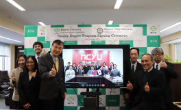 香川大学農学部と嘉義大学農学院とのダブルディグリープログラム協定のオンライン署名式を実施しました
